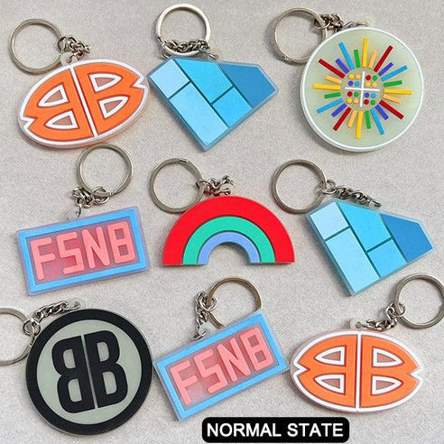  Enhancing Brand Visibility with Custom Double-Sided 3D Die-Cut Rubber Keychains - Glowing