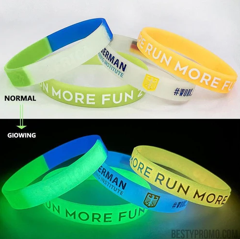 Radiate Your Style: Custom Silicone Wristbands - Glowing