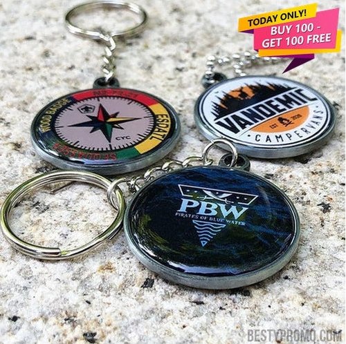  Elevate Your Branding with Double-Sided Round Doming Keychains