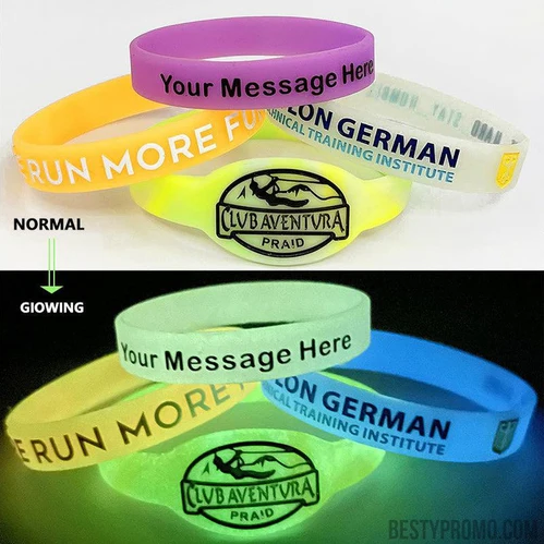 Custom Silicone Wristbands - Glowing