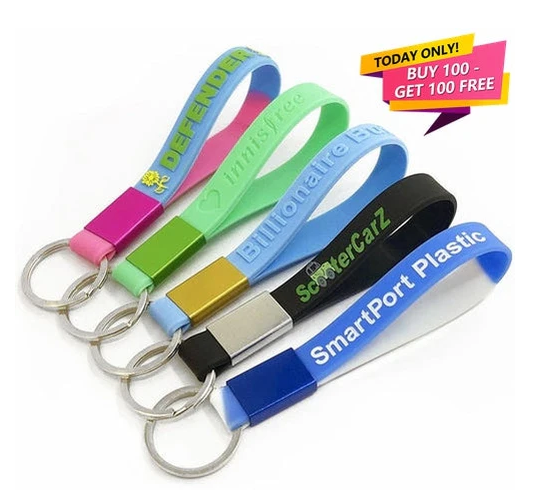 Custom Silicone Wristband Keychains